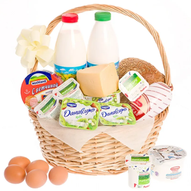 Корзинка свежих продуктов с хлебом и молоком, доставка Ветлуга